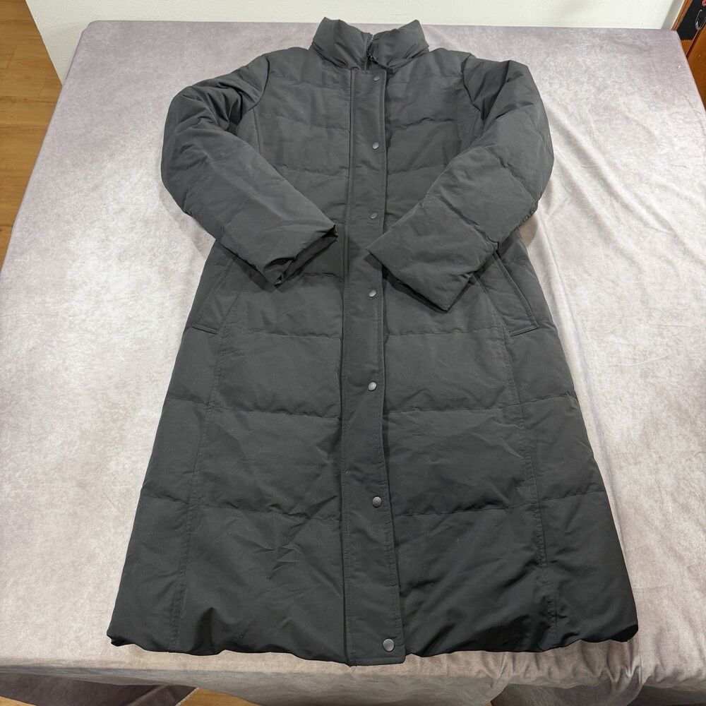 Uniqlo Down Puffer  Black Parka Coat Long Women Medium